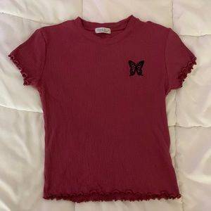 Cropped butterfly tee